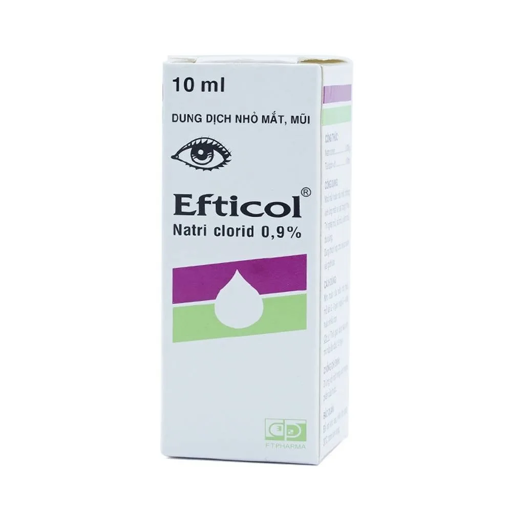 Hình ảnh Thuốc Efticol Natri Clorid 0.9% Dược 3-2 dùng trong trường hợp rửa mắt, mũi (10ml)