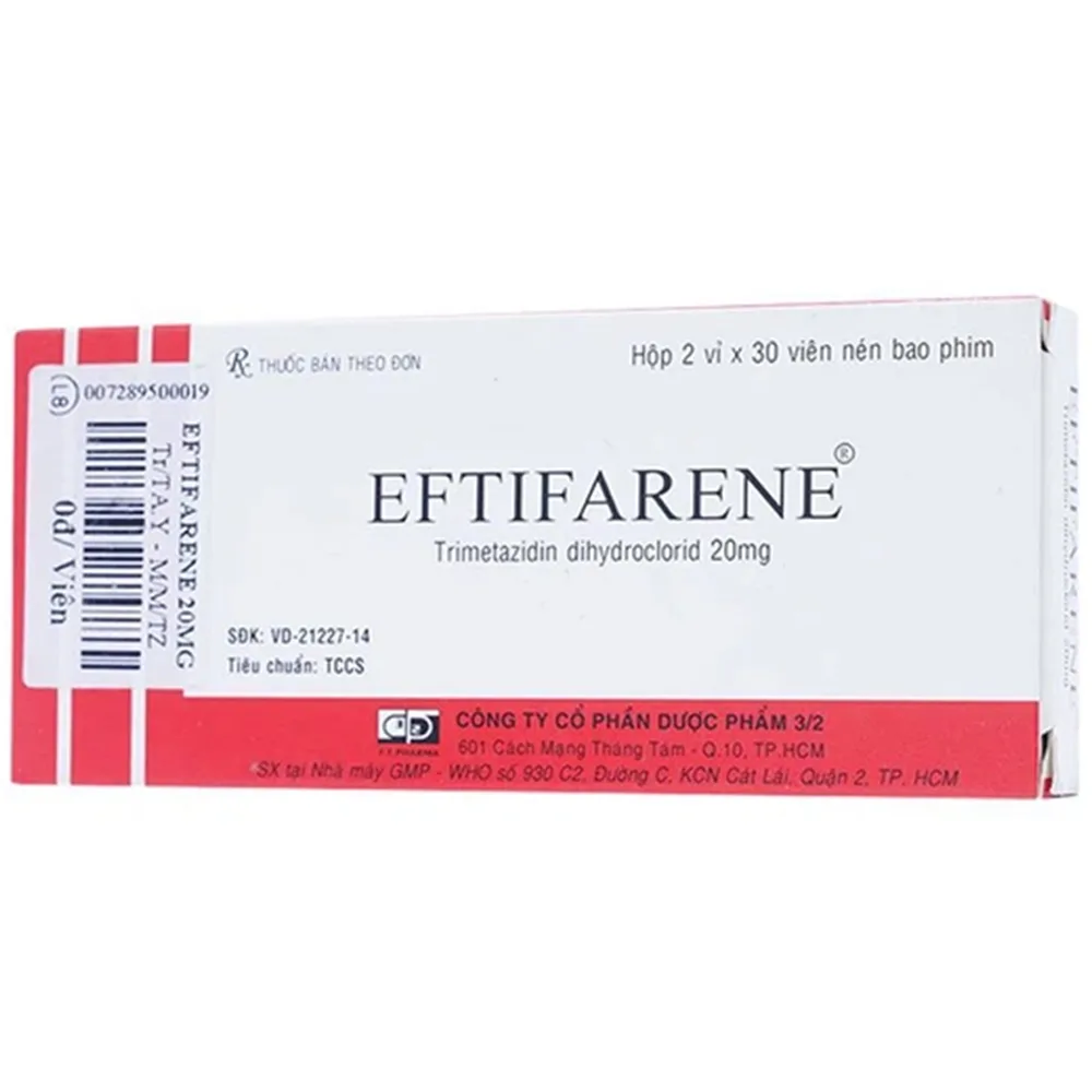 Hình ảnh Thuốc Eftifarene Dược 3-2 hỗ trợ điều trị đau thắt ngực ổn định (2 vỉ x 30 viên)