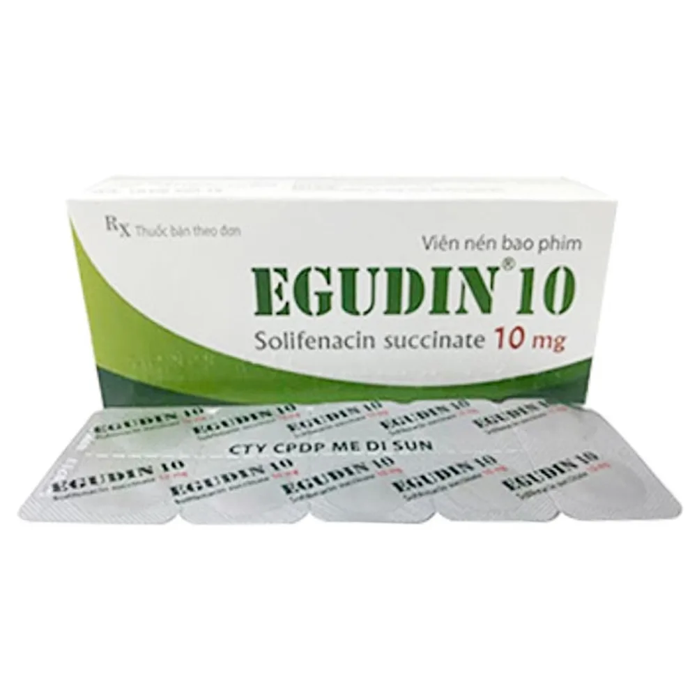 Hình ảnh Thuốc Egudin 10 Medisun điều trị triệu chứng tiểu không tự chủ do tiểu són (3 vỉ x 10 viên)