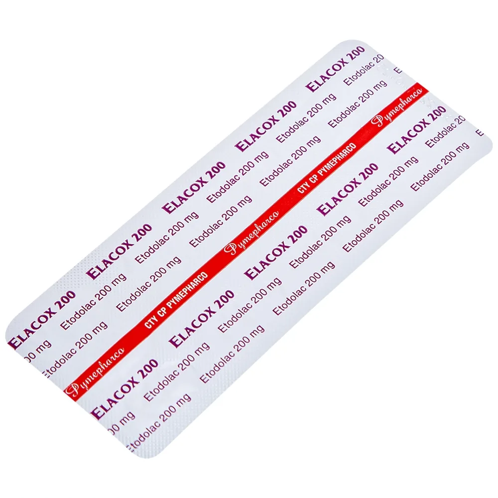 Hình ảnh Thuốc Elacox 200 điều trị triệu chứng thoái hoá khớp, viêm khớp dạng thấp cấp hay mạn tính (10 vỉ x 10 viên)