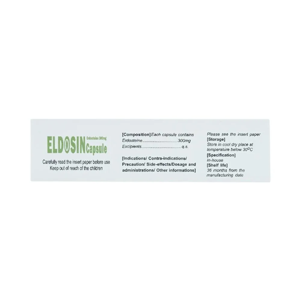 Hình ảnh Thuốc Eldosin Capsule Arlico loãng đờm trong bệnh hô hấp cấp và mạn tính (3 vỉ x 10 viên)
