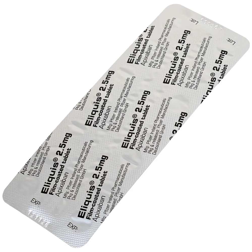 Hình ảnh Thuốc Eliquis 2.5mg Pfizer giúp phòng ngừa biến cố thuyên tắc huyết khối tĩnh mạch (2 vỉ x 10 viên)