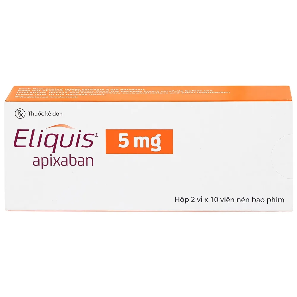 Hình ảnh Thuốc Eliquis 5mg Pfizer giúp phòng ngừa biến cố thuyên tắc huyết khối tĩnh mạch (2 vỉ x 10 viên)