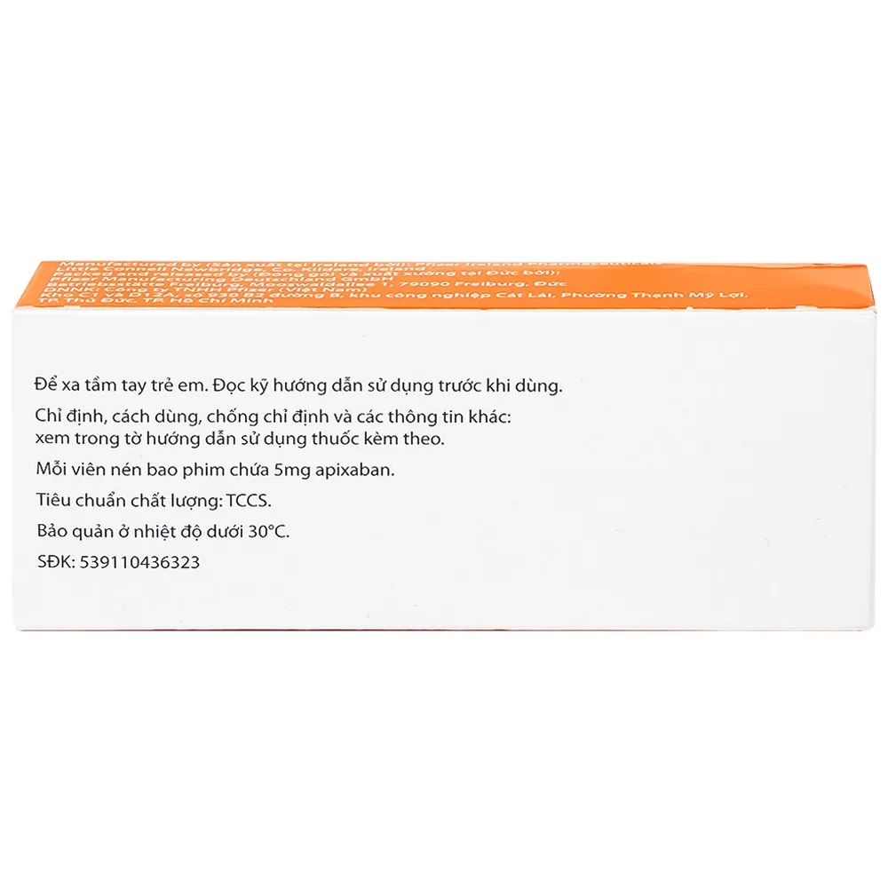 Hình ảnh Thuốc Eliquis 5mg Pfizer giúp phòng ngừa biến cố thuyên tắc huyết khối tĩnh mạch (2 vỉ x 10 viên)