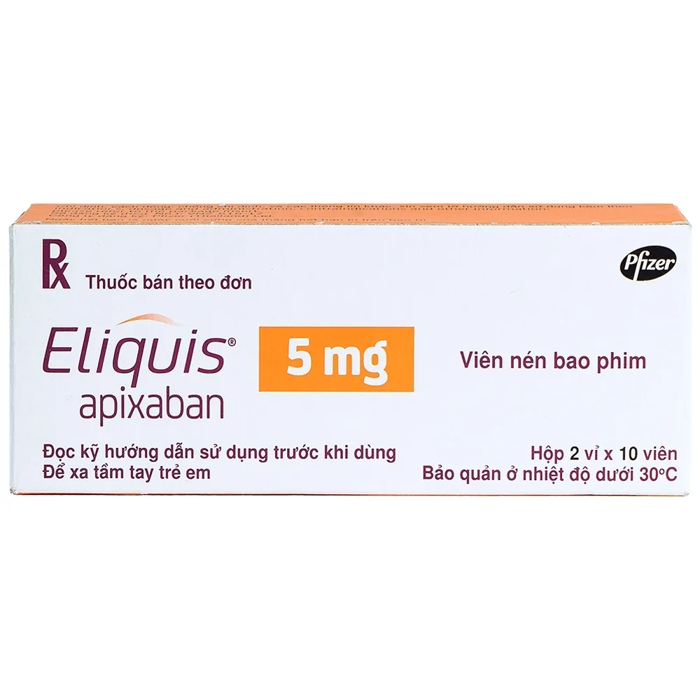 Hình ảnh Thuốc Eliquis 5mg Pfizer phòng ngừa biến cố thuyên tắc huyết khối tĩnh mạch, đột quỵ (20 viên)