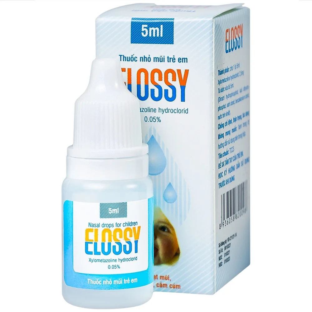 Hình ảnh Thuốc nhỏ mũi trẻ em Elossy 0.05% điều trị ngạt mũi, viêm mũi, viêm xoang (5ml)