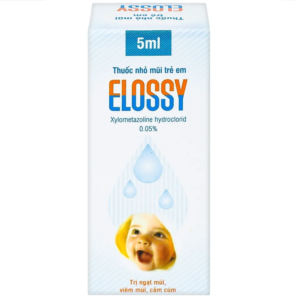 Hình ảnh Thuốc nhỏ mũi trẻ em Elossy 0.05% điều trị ngạt mũi, viêm mũi, viêm xoang (5ml)