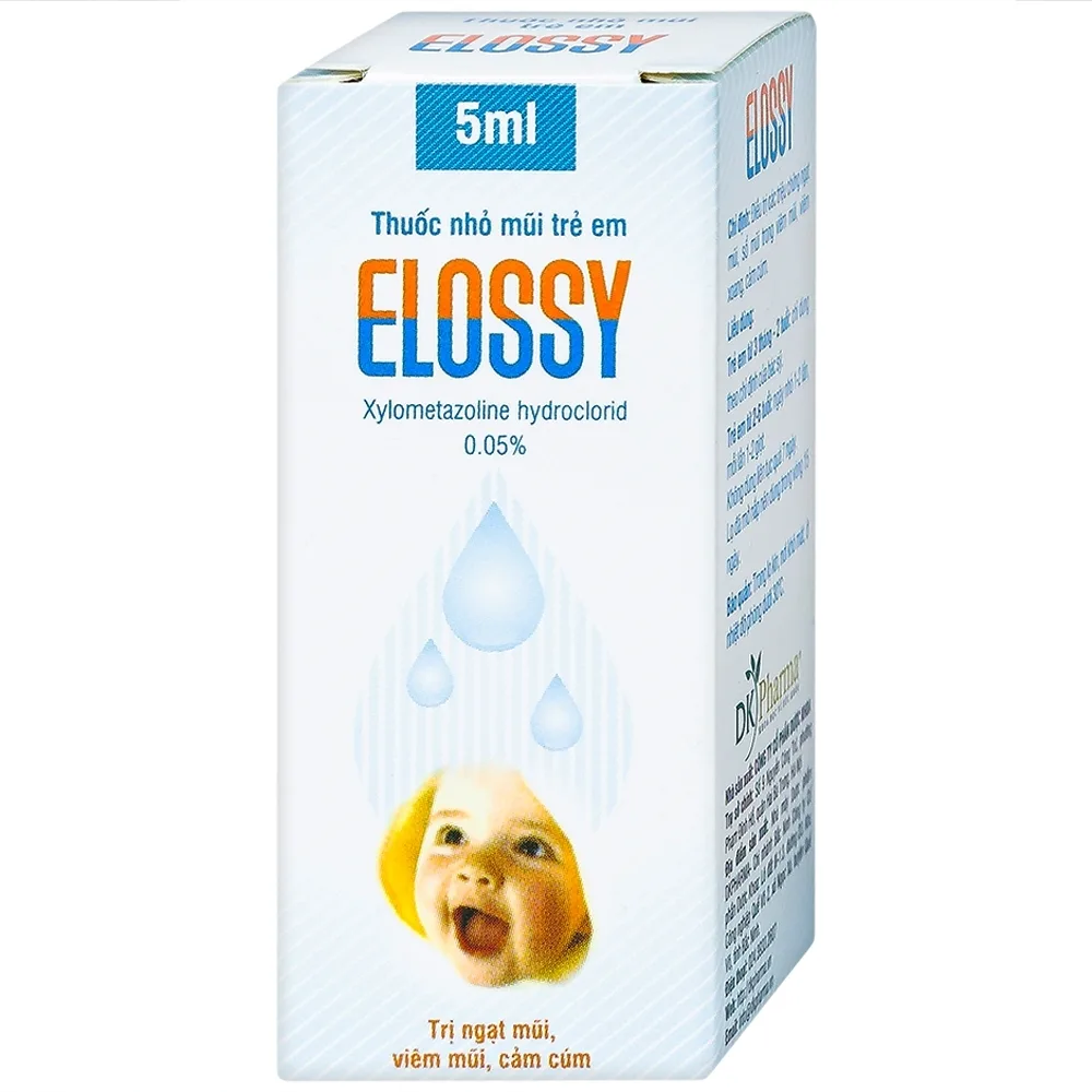 Hình ảnh Thuốc nhỏ mũi trẻ em Elossy 0.05% điều trị ngạt mũi, viêm mũi, viêm xoang (5ml)