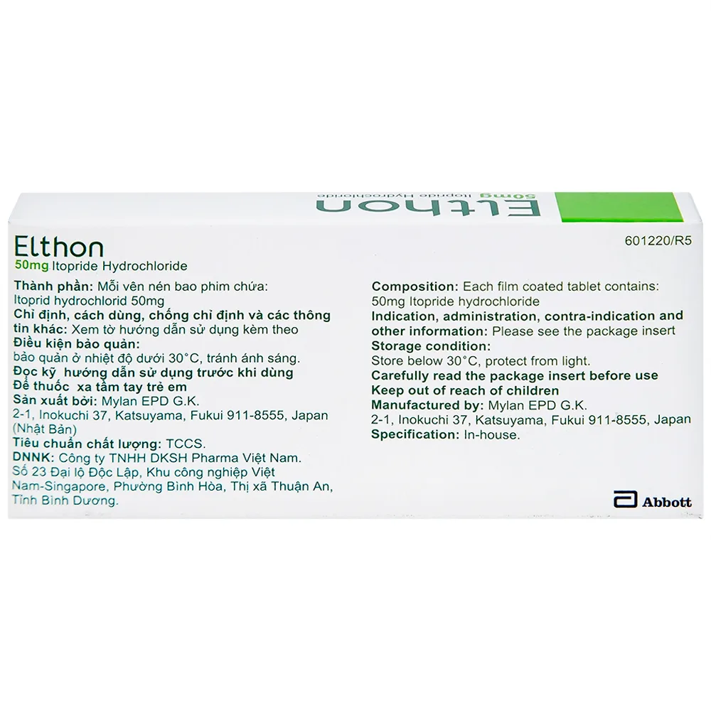 Hình ảnh Thuốc Elthon Abbott điều trị những triệu chứng viêm dạ dày mạn tính (2 vỉ x 10 viên)