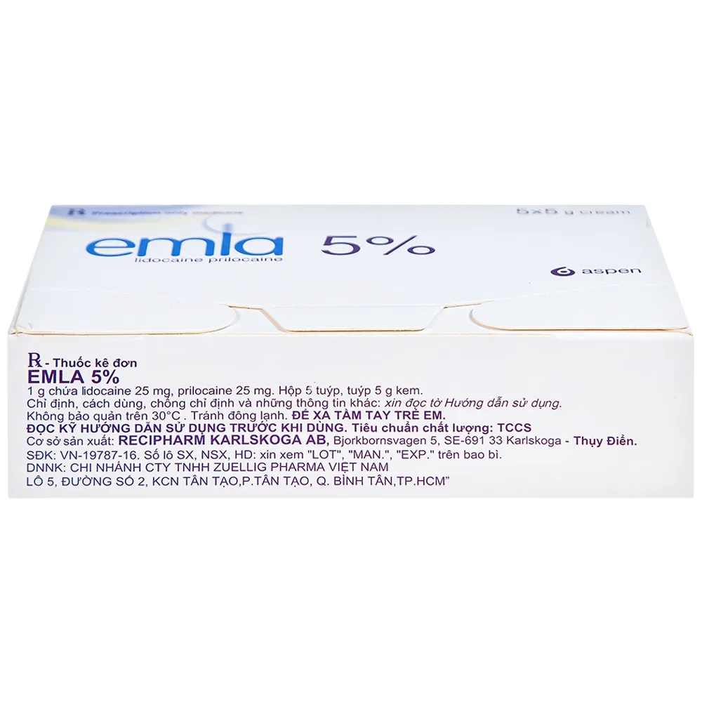 Hình ảnh Thuốc Emla 5% Aspen gây tê bề mặt da (5 tuýp x 5g)
