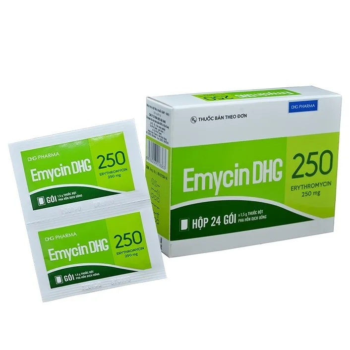 Hình ảnh Bột Emycin DHG 250 điều trị nhiễm khuẩn (24 gói x 1.5g)