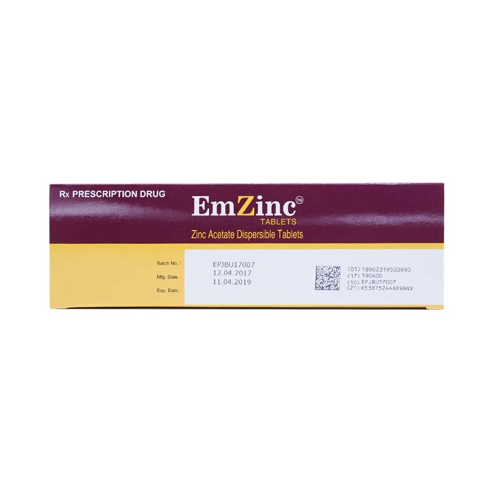 Hình ảnh Thuốc Emzinc Emcure bổ sung kẽm, trị tiêu chảy (10 vỉ x 10 viên)