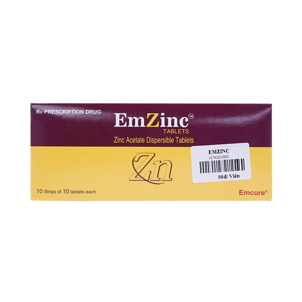 Hình ảnh Thuốc Emzinc Emcure bổ sung kẽm, trị tiêu chảy (10 vỉ x 10 viên)