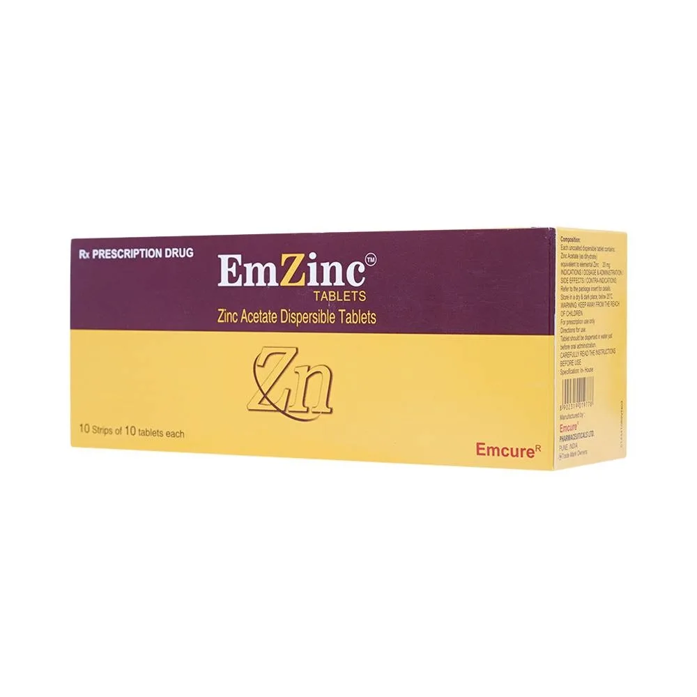 Hình ảnh Thuốc Emzinc Emcure bổ sung kẽm, trị tiêu chảy (10 vỉ x 10 viên)