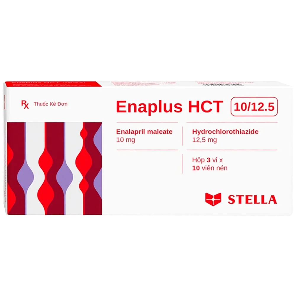 Hình ảnh Thuốc Enaplus HCT Stellapharm điều trị tăng huyết áp nhẹ đến vừa (3 vỉ x 10 viên)