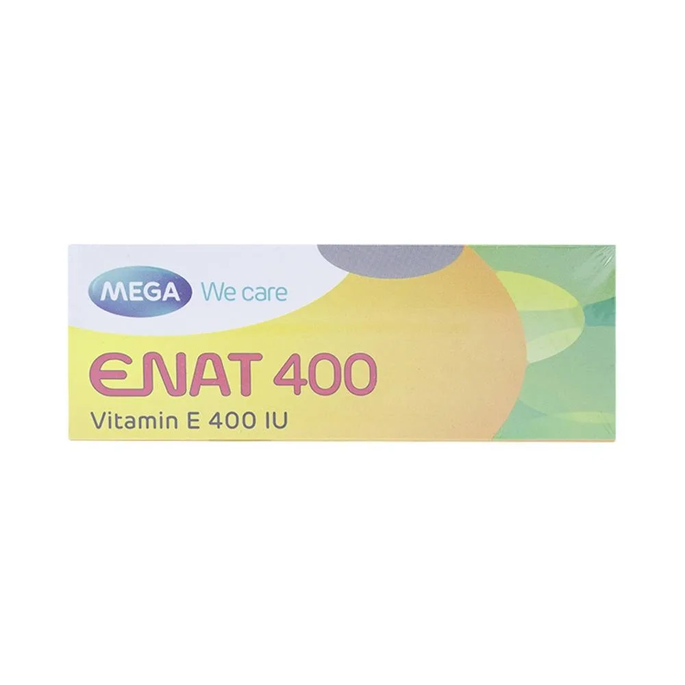 Hình ảnh Thuốc Enat 400 MEGA We care điều trị và dự phòng tình trạng thiếu Vitamin E (3 vỉ x 10 viên)