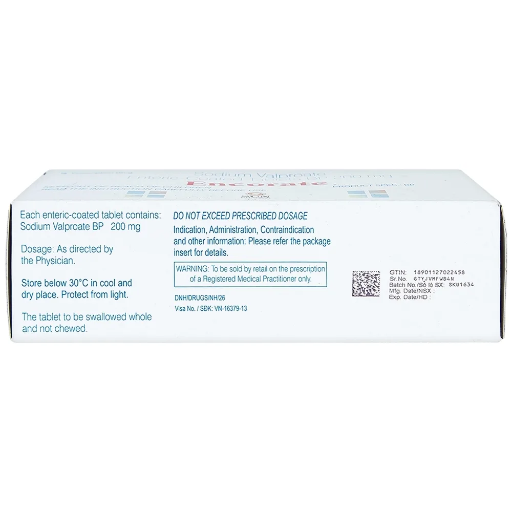 Hình ảnh Thuốc Encorate Sun Pharma điều trị động kinh (10 vỉ x 10 viên)