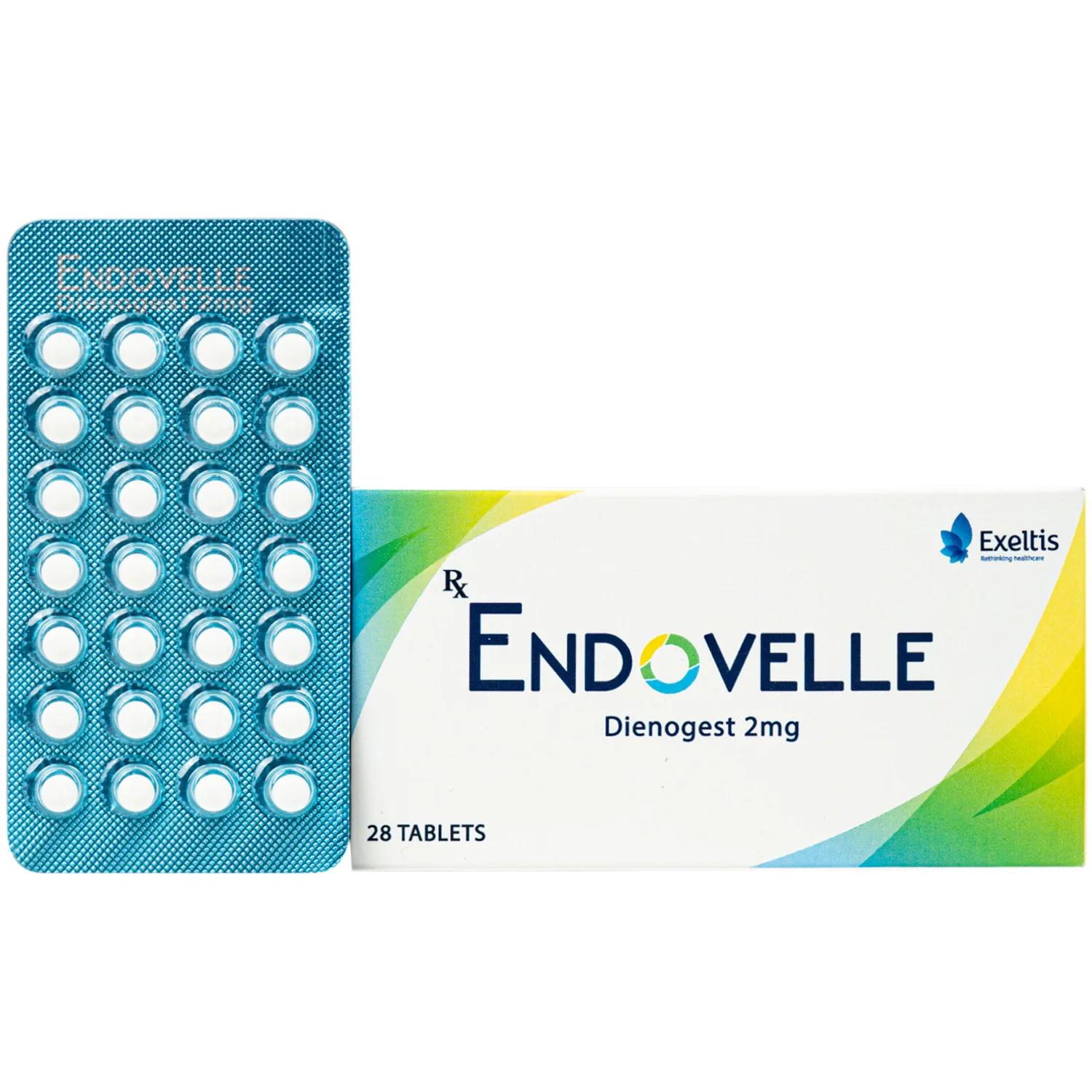 Hình ảnh Thuốc Endovelle 2mg Exeltis điều trị đau do lạc nội mạc tử cung (1 vỉ x 28 viên)