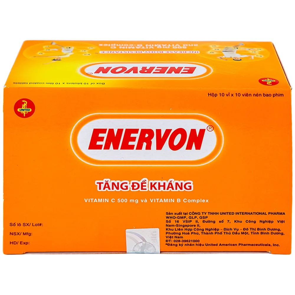 Hình ảnh Thuốc Enervon United điều trị thiếu Vitamin C và B (10 vỉ x 10 viên)