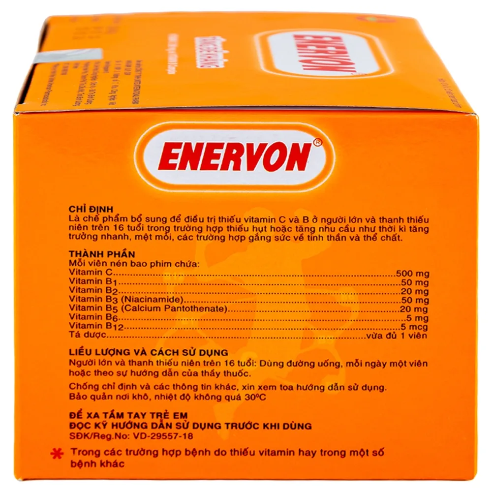 Hình ảnh Thuốc Enervon United điều trị thiếu Vitamin C và B (10 vỉ x 10 viên)