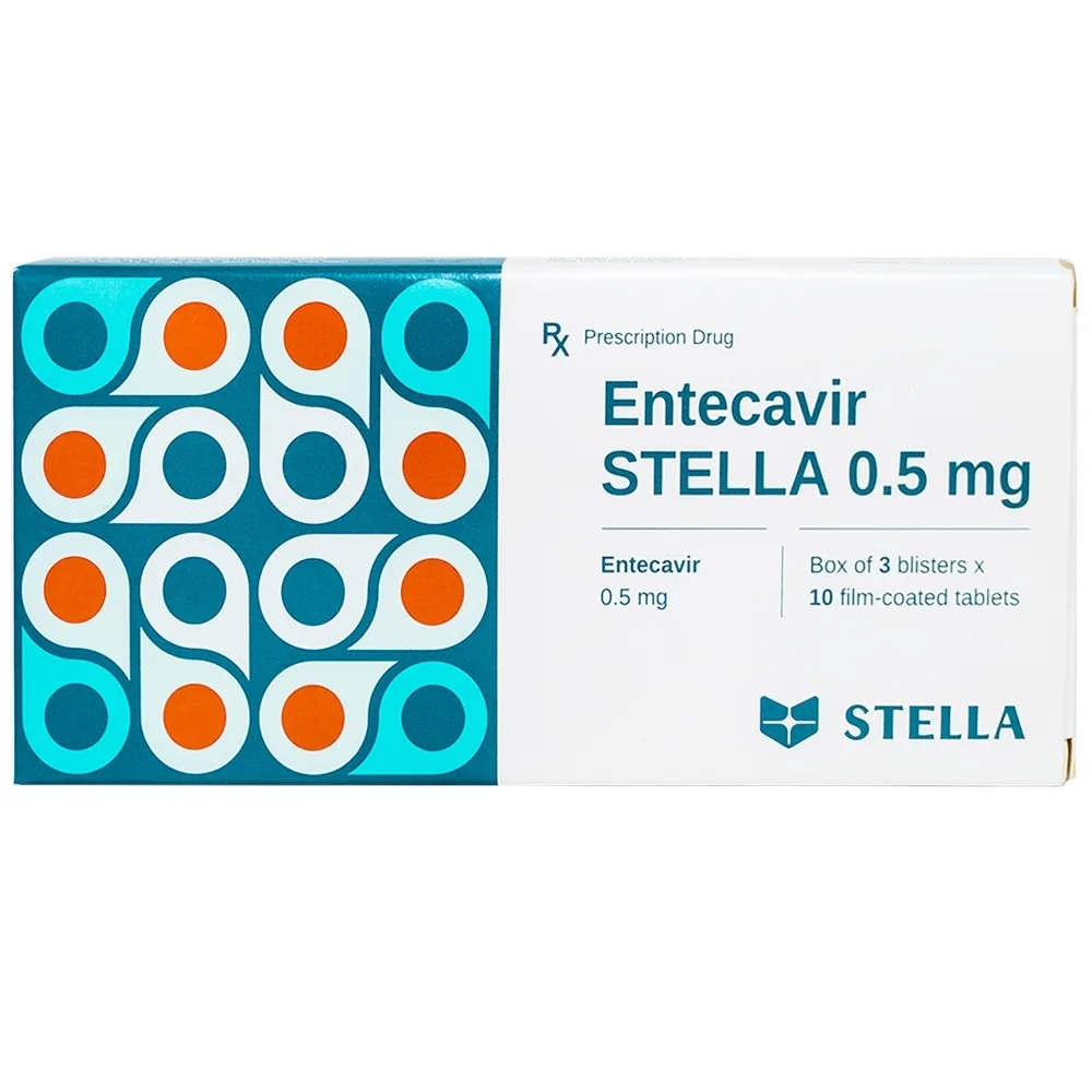 Hình ảnh Thuốc Entecavir Stella 0.5mg điều trị viêm gan B mạn tính (3 vỉ x 10 viên)