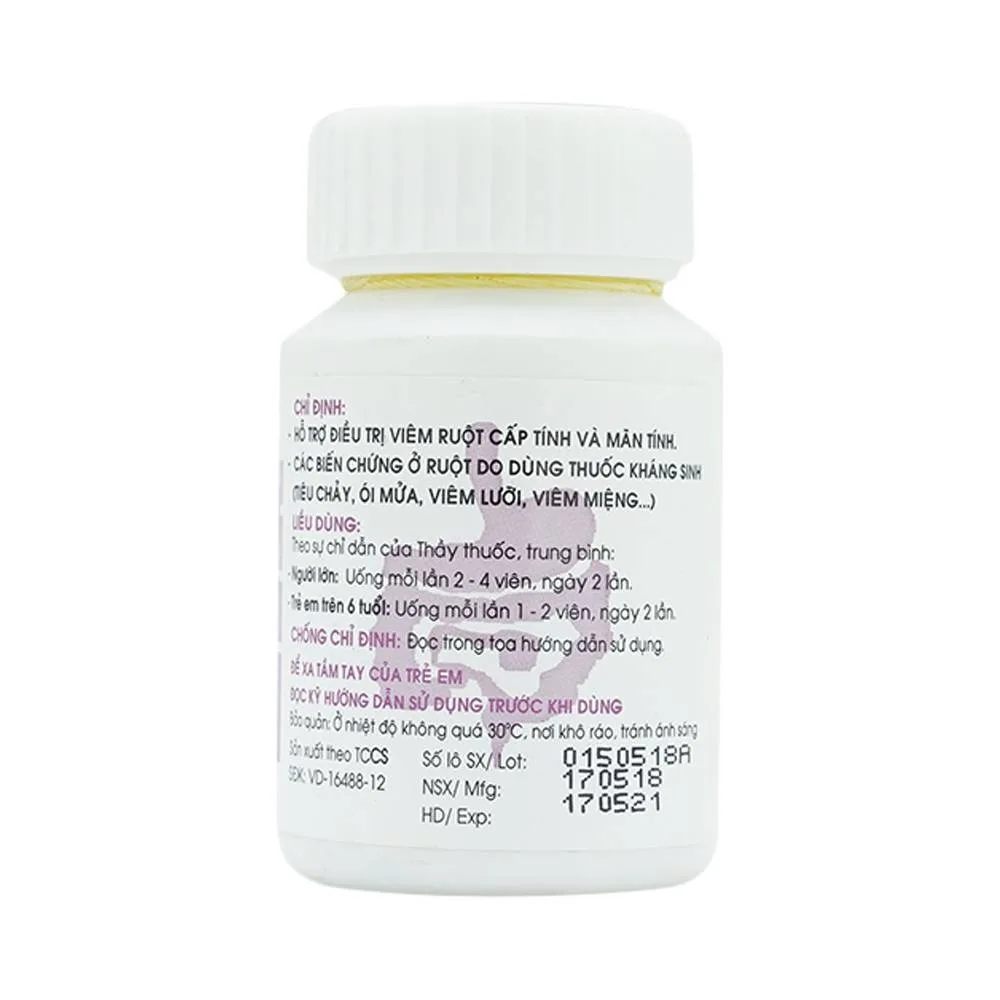 Hình ảnh Thuốc Enteric Nadyphar hỗ trợ điều trị viêm ruột cấp tính và mãn tính (100 viên)