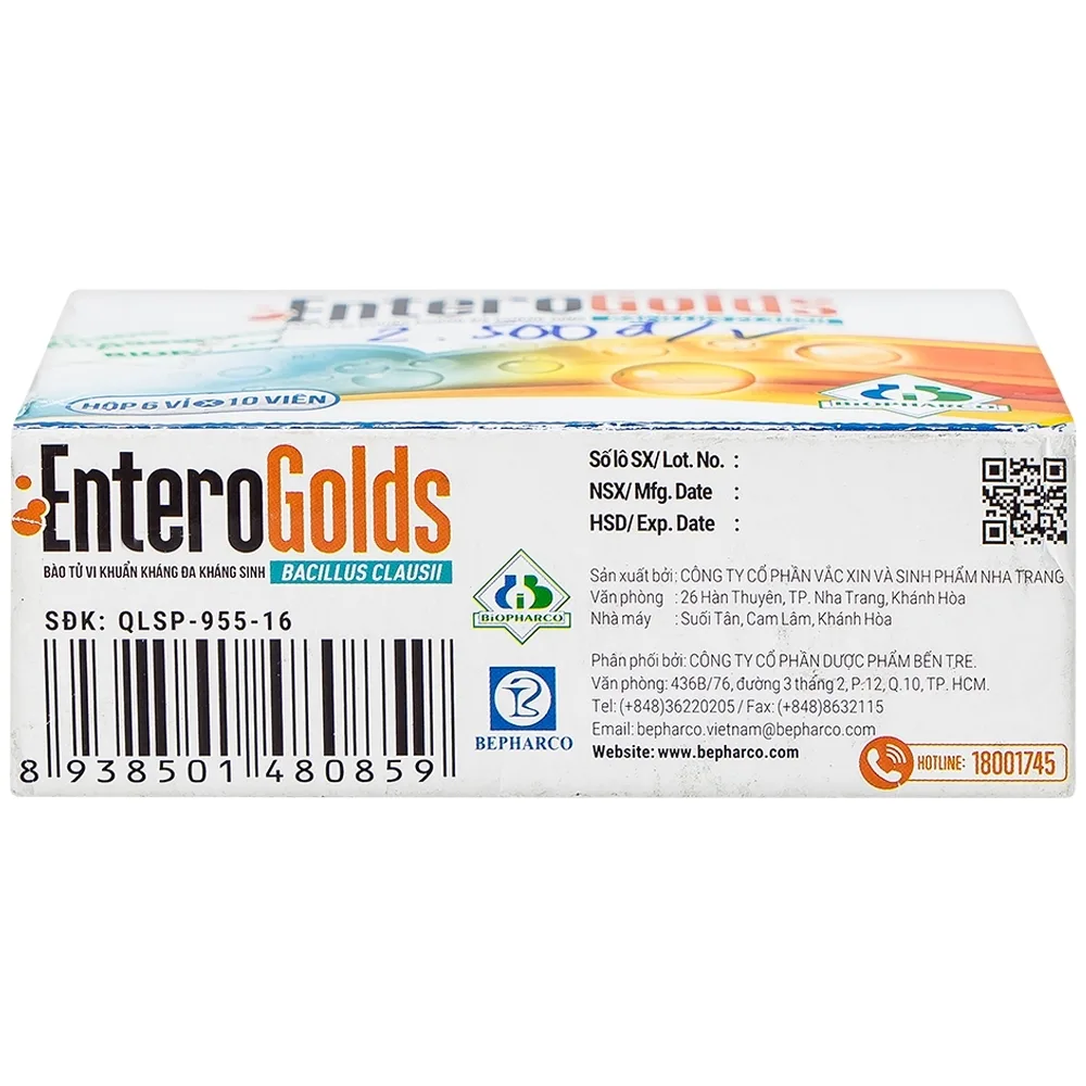 Hình ảnh Thuốc EnteroGolds Biopharco điều trị và phòng ngừa rối loạn vi sinh đường ruột (60 viên)