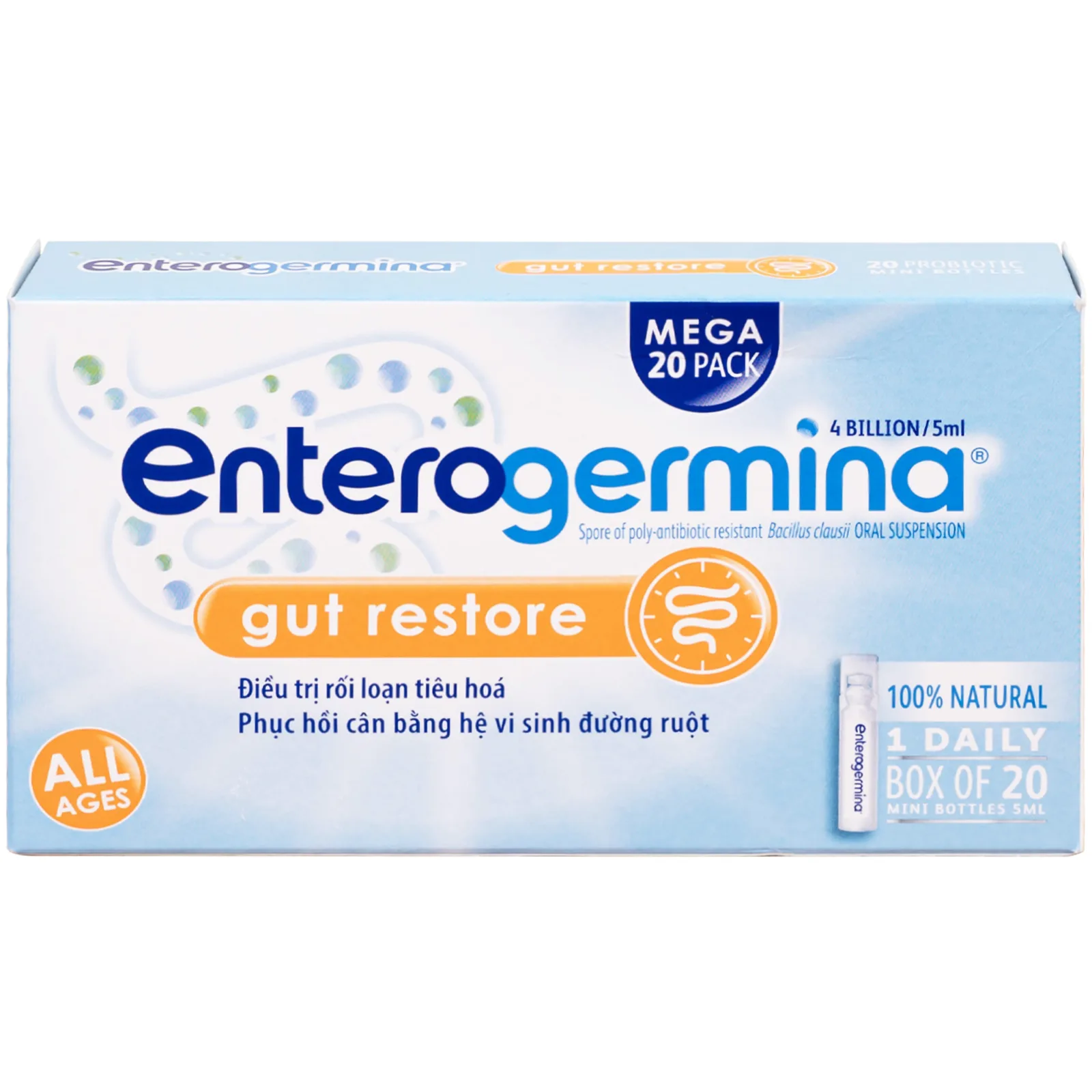 Hình ảnh Hỗn dịch uống men vi sinh Enterogermina 4 tỷ/5ml trị rối loạn tiêu hóa cấp và mạn tính (2 vỉ x 10 ống)