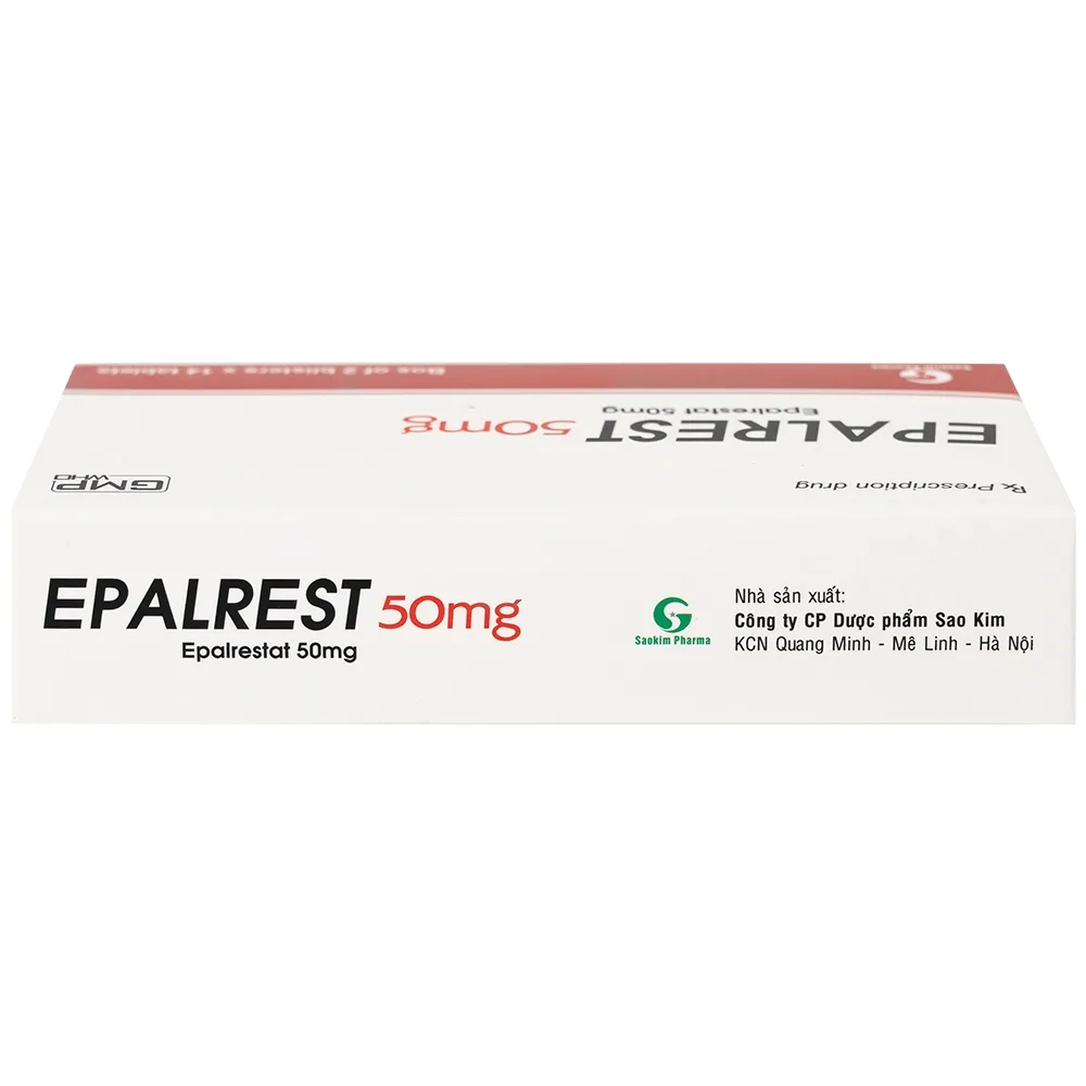Hình ảnh Thuốc Epalrest 50mg SaoKim Pharma phòng và điều trị biến chứng đái tháo đường (2 vỉ x 14 viên)