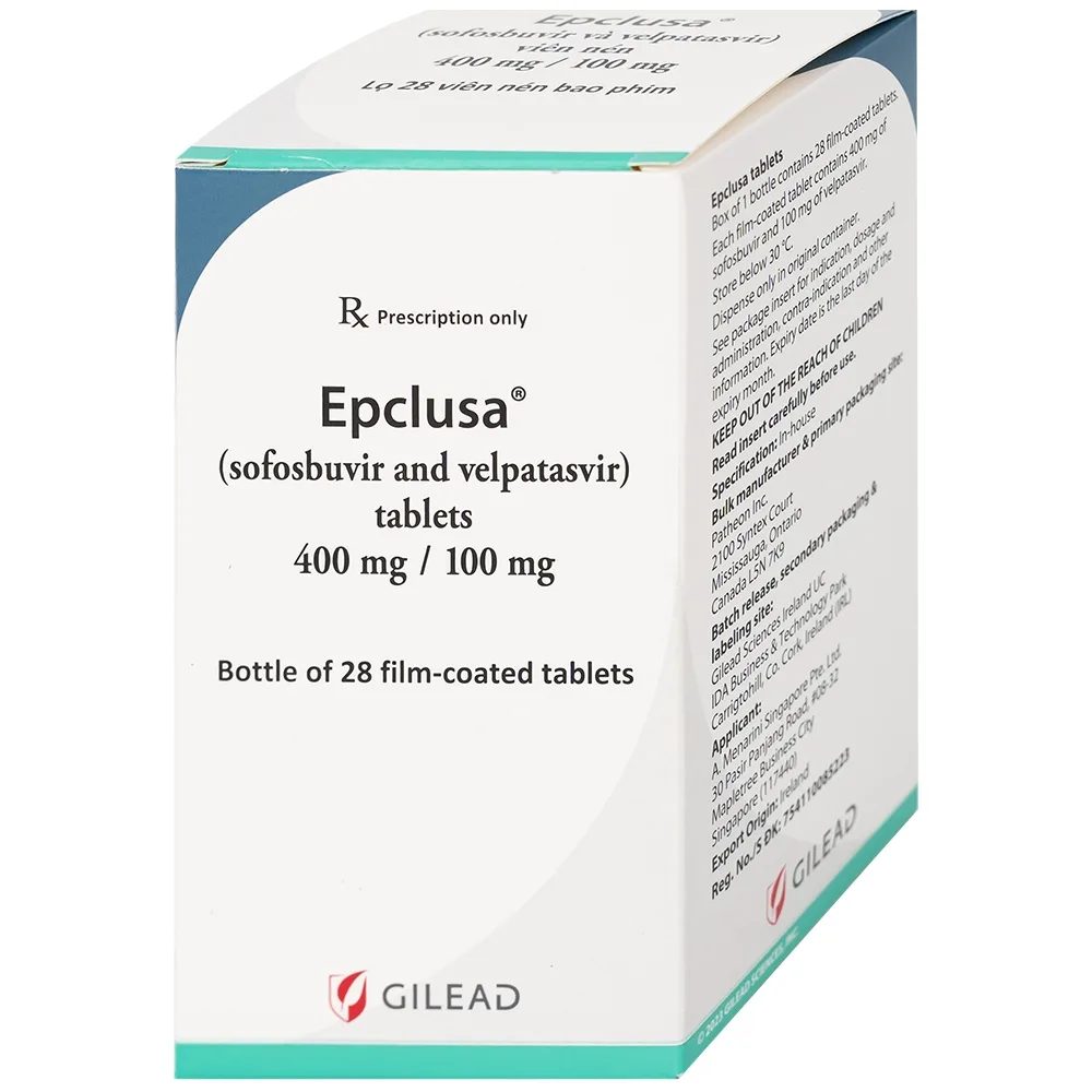 Hình ảnh Thuốc Epclusa 400mg/100mg Gilead điều trị viêm gan C mãn tính (28 viên)