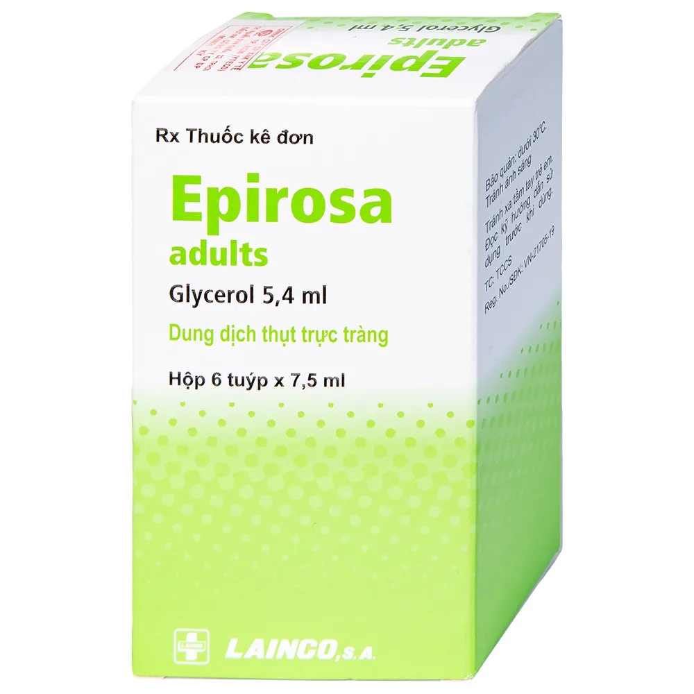 Hình ảnh Dung dịch thụt trực tràng Epirosa Adults Lainco giảm triệu chứng táo bón (6 tuýp x 7.5ml)
