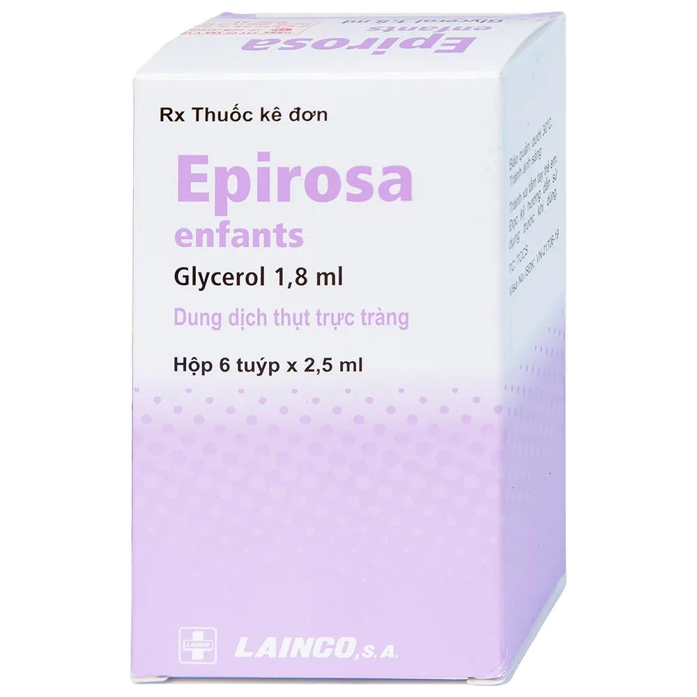 Hình ảnh Dung dịch thụt trực tràng Epirosa Enfants Lainco giảm triệu chứng táo bón (6 tuýp x 2.5ml)