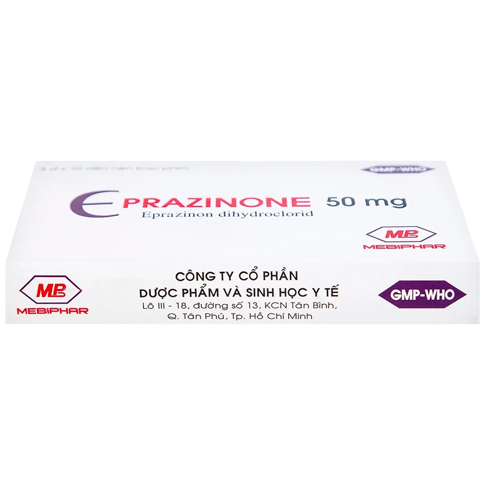 Hình ảnh Thuốc Eprazinone 50mg Mebiphar điều trị viêm phế quản, suy hô hấp mạn tính (30 viên)