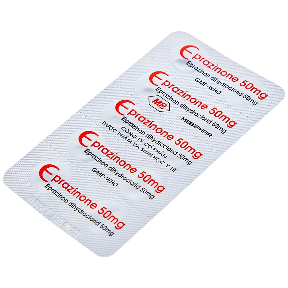 Hình ảnh Thuốc Eprazinone 50mg Mebiphar điều trị viêm phế quản, suy hô hấp mạn tính (30 viên)