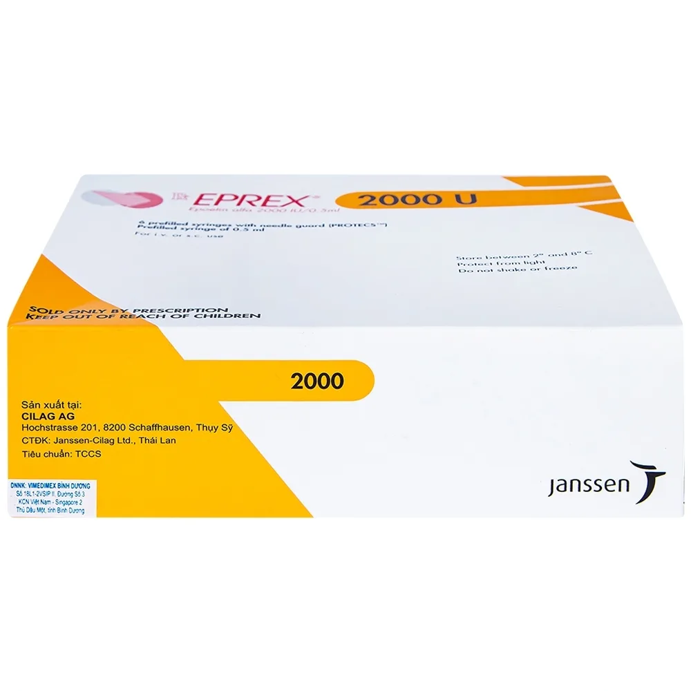 Hình ảnh Thuốc tiêm Eprex Prefill 2000IU Janssen điều trị thiếu máu (6 ống)