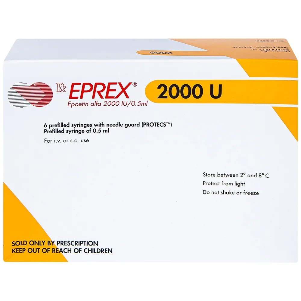 Hình ảnh Thuốc tiêm Eprex Prefill 2000IU Janssen điều trị thiếu máu (6 ống)