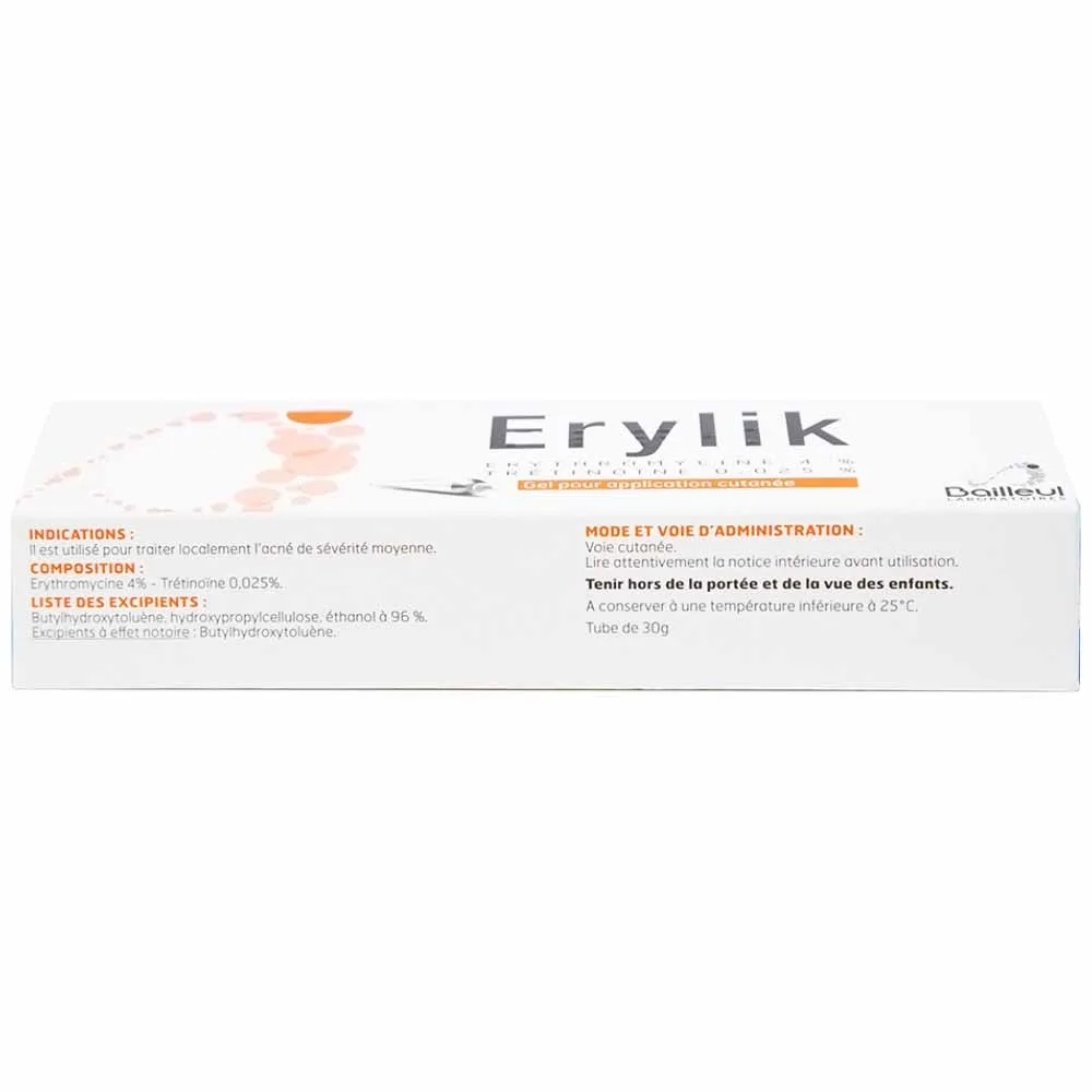 Hình ảnh Gel bôi ngoài da Erylik điều trị tại chỗ mụn trứng cá mức độ trung bình (30g)