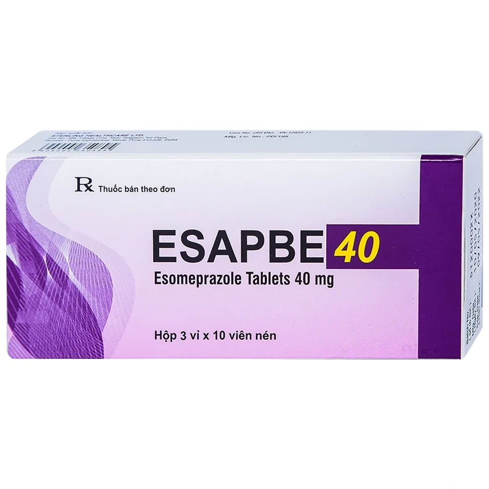 Hình ảnh Thuốc Esapbe 40 Sterling Healthcare điều trị trào ngược dạ dày thực quản (3 vỉ x 10 viên)