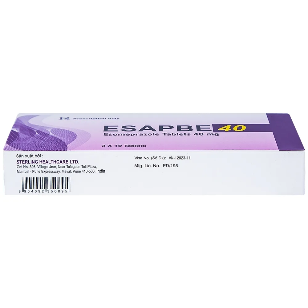 Hình ảnh Thuốc Esapbe 40 Sterling Healthcare điều trị trào ngược dạ dày thực quản (3 vỉ x 10 viên)