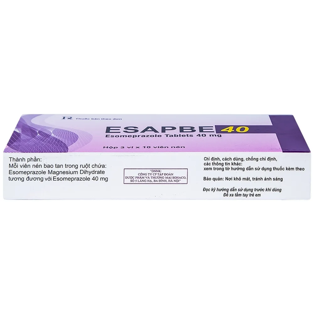 Hình ảnh Thuốc Esapbe 40 Sterling Healthcare điều trị trào ngược dạ dày thực quản (3 vỉ x 10 viên)
