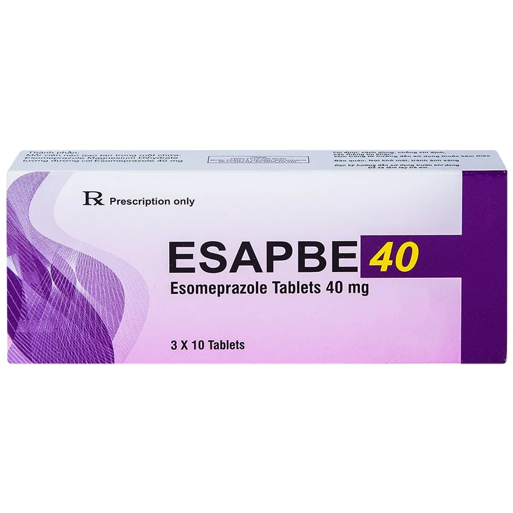Hình ảnh Thuốc Esapbe 40 Sterling Healthcare điều trị trào ngược dạ dày thực quản (3 vỉ x 10 viên)