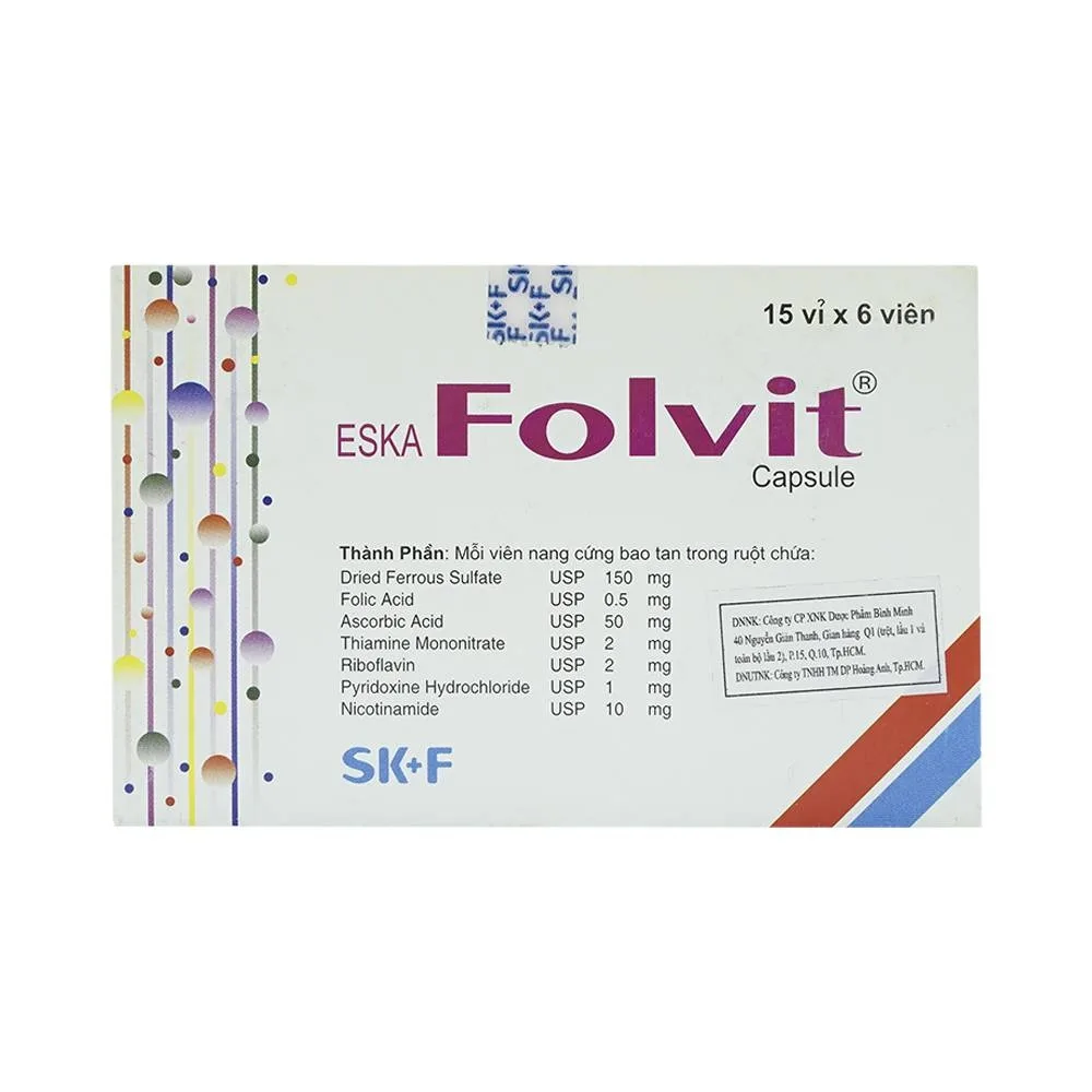 Hình ảnh Thuốc Eskafolvit Capsule Eskayef phòng và điều trị bệnh thiếu máu do thiếu sắt (15 vỉ x 6 viên)
