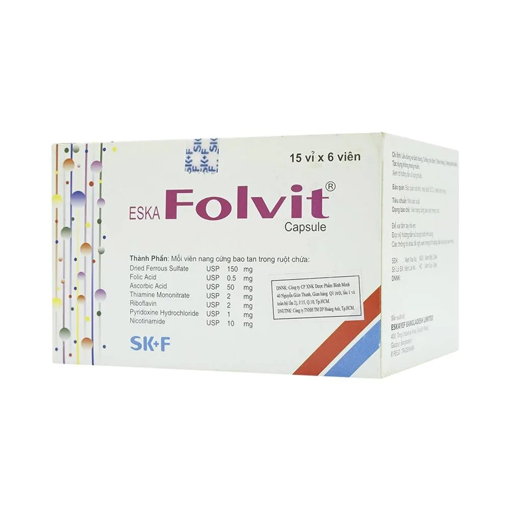 Hình ảnh Thuốc Eskafolvit Capsule Eskayef phòng và điều trị bệnh thiếu máu do thiếu sắt (15 vỉ x 6 viên)