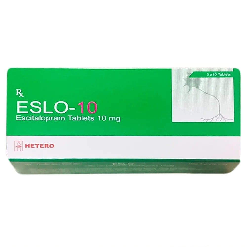 Hình ảnh Thuốc Eslo-10 Hetero điều trị các giai đoạn trầm cảm (3 vỉ x 10 viên)