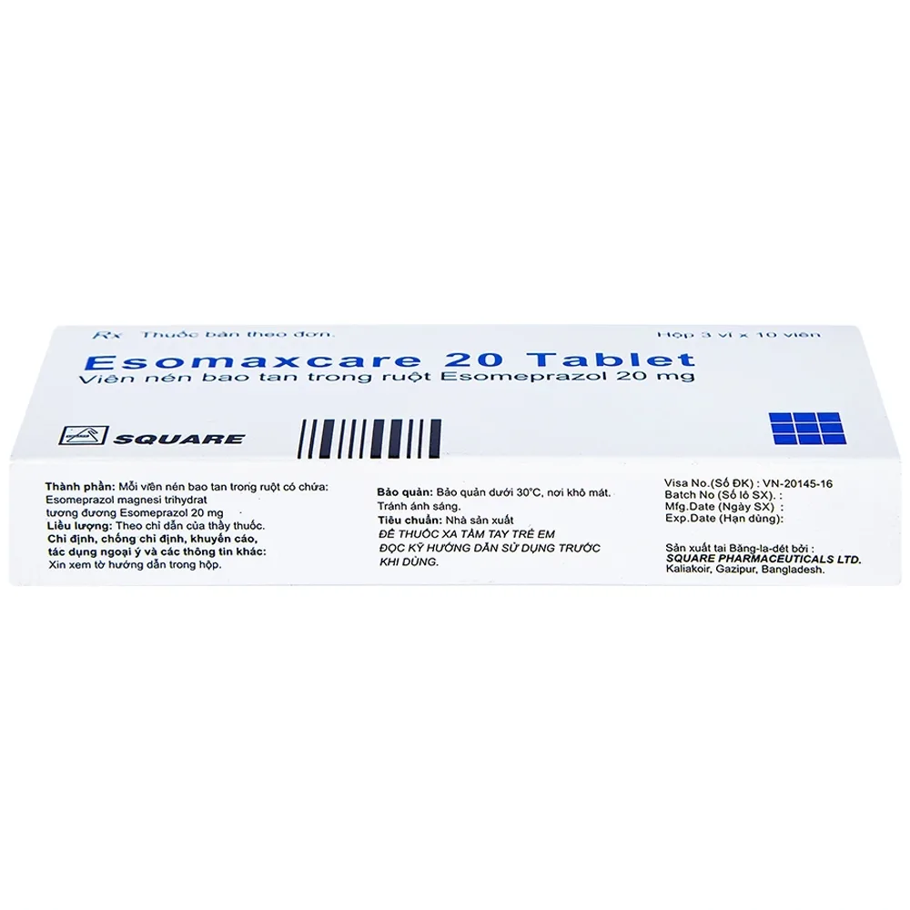 Hình ảnh Thuốc Esomaxcare 20 Square điều trị loét dạ dày tá tràng lành tính (3 vỉ x 10 viên)