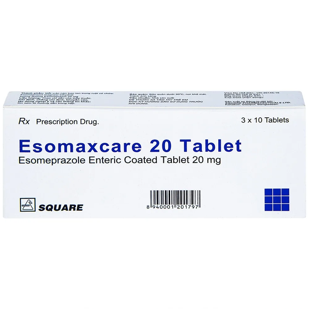 Hình ảnh Thuốc Esomaxcare 20 Square điều trị loét dạ dày tá tràng lành tính (3 vỉ x 10 viên)
