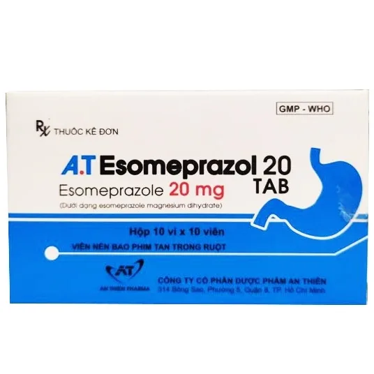 Hình ảnh Thuốc A.T Esomeprazol 20 điều trị loét dạ dày tá tràng (10 vỉ x 10 viên)