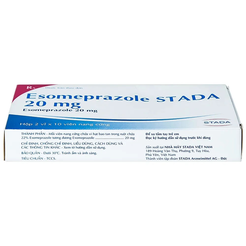 Hình ảnh Thuốc Esomeprazole Stada 20mg điều trị trào ngược dạ dày, thực quản (2 vỉ x 10 viên)