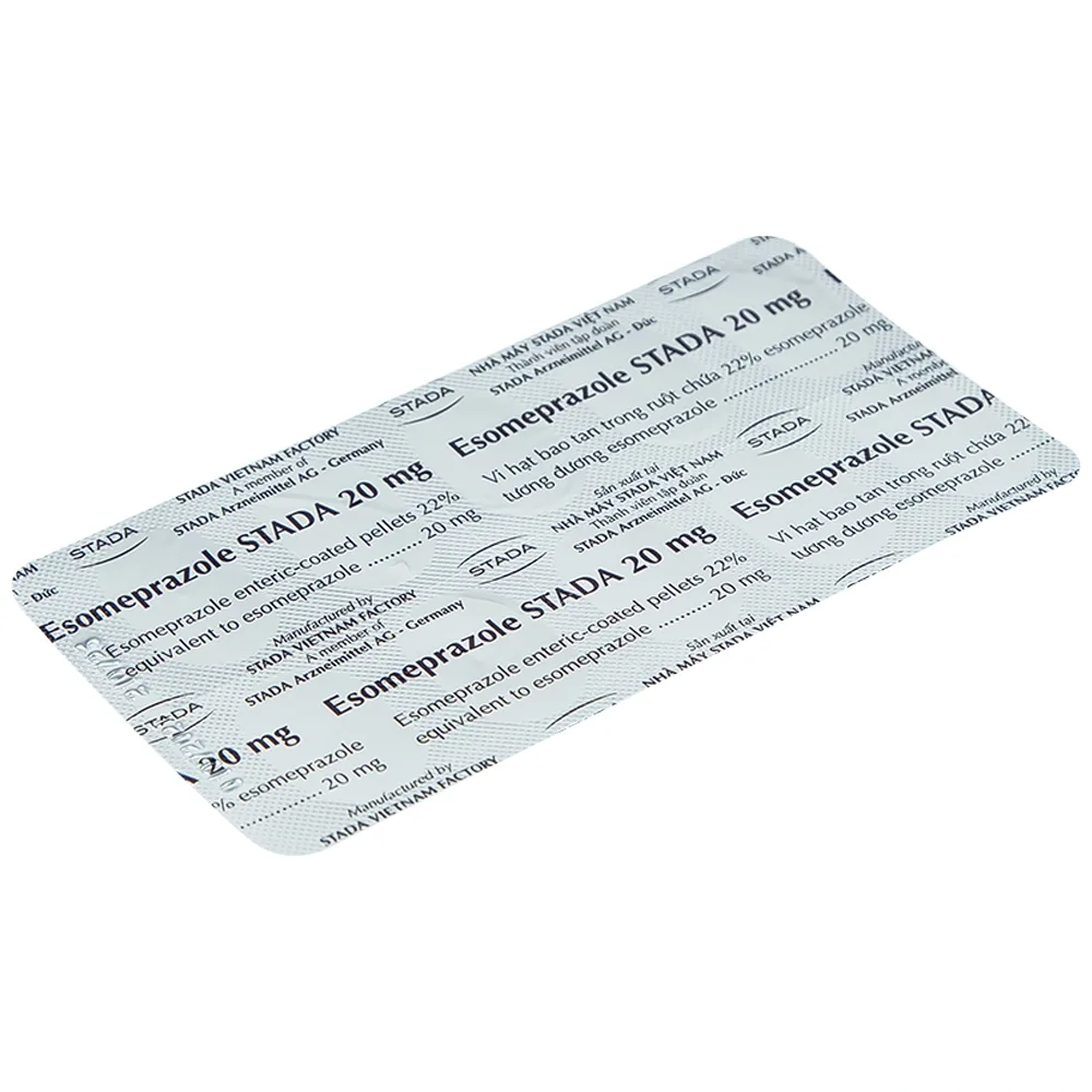 Hình ảnh Thuốc Esomeprazole Stada 20mg điều trị trào ngược dạ dày, thực quản (2 vỉ x 10 viên)