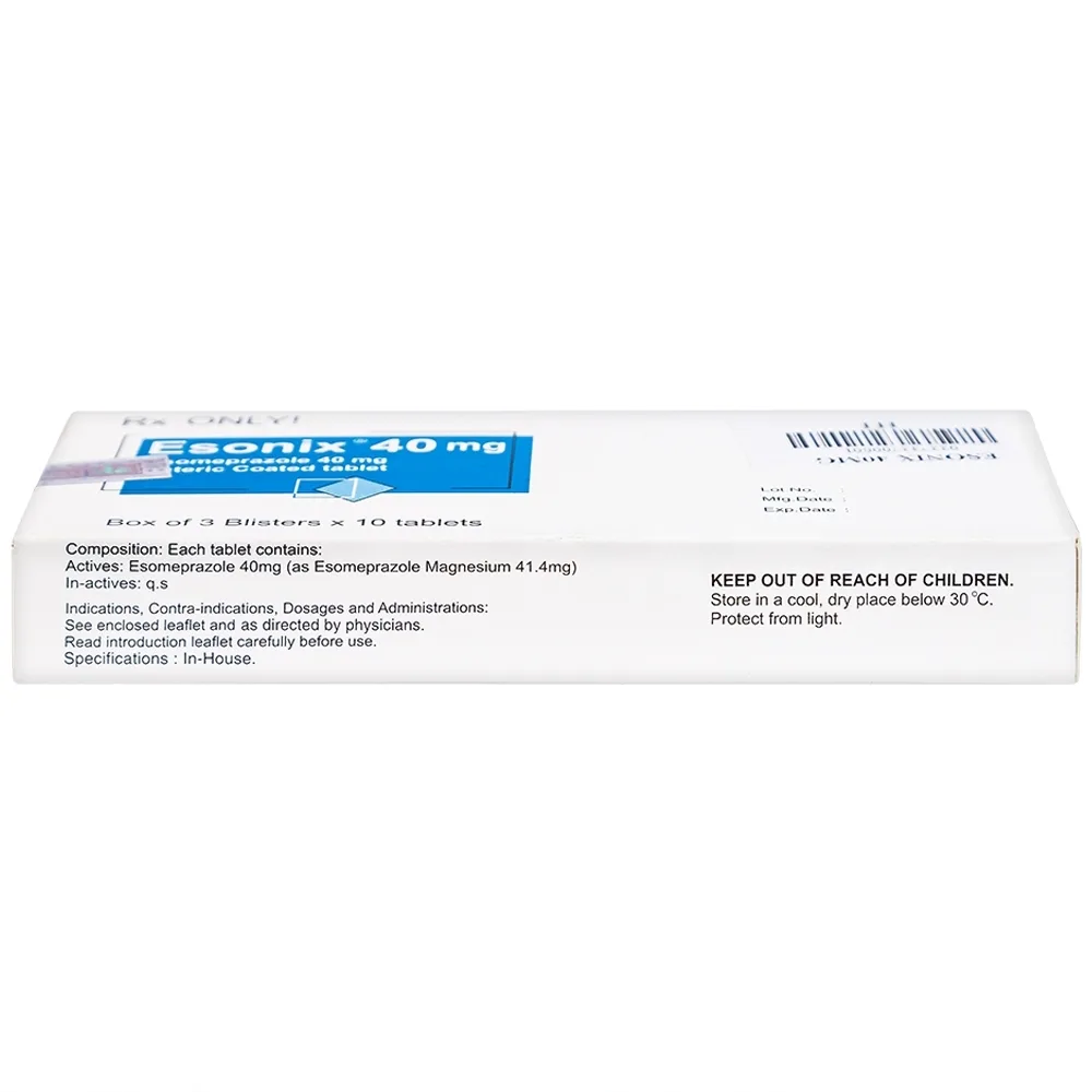 Hình ảnh Thuốc Esonix 40mg Incepta điều trị trào ngược thực quản (3 vỉ x 10 viên)